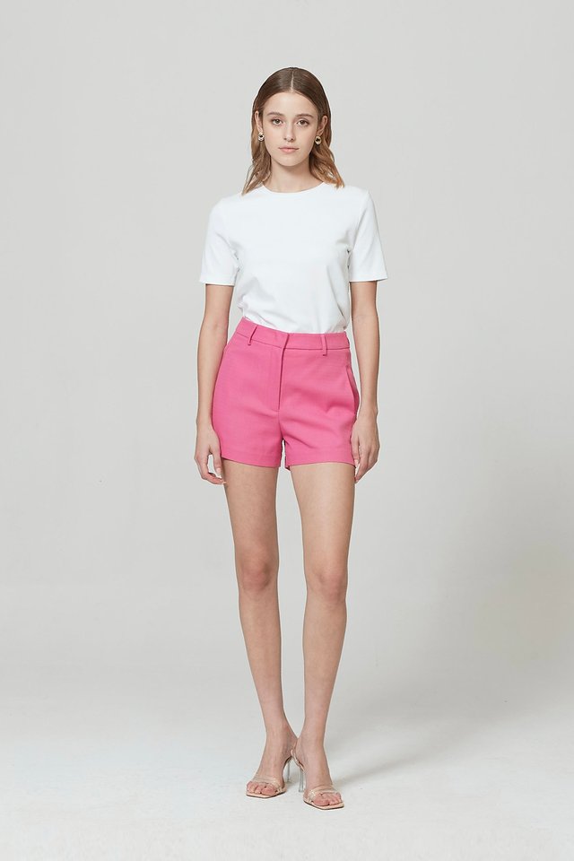 TEXTURED TAILORED SHORTS 