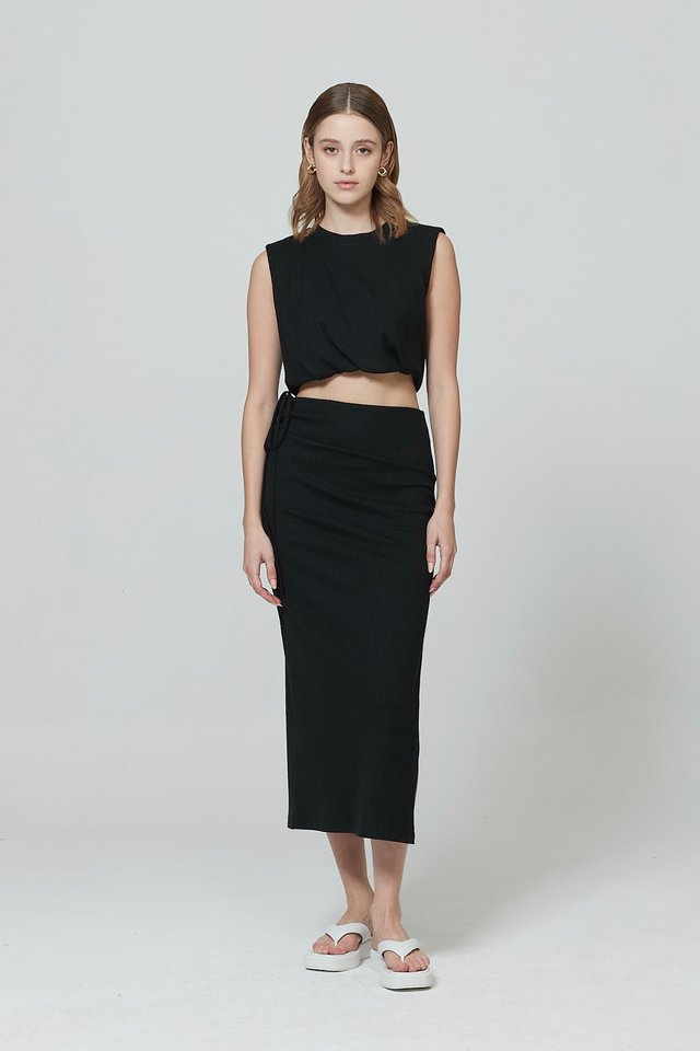[PERFECT PAIRING] BUBBLE TOP & SKIRT SET 