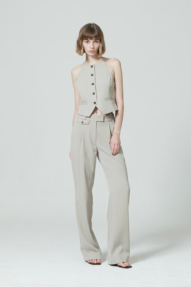 PLEATED STRAIGHT PANTS 