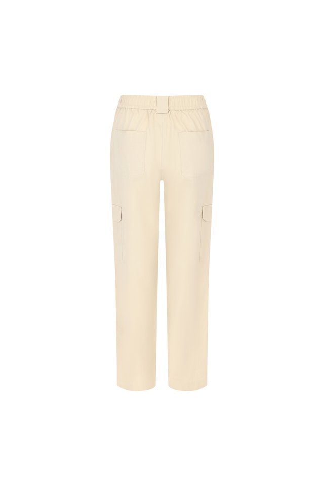 ELASTICATED PATCH POCKETS PANTS