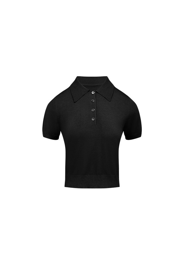KNITTED POLO TOP 
