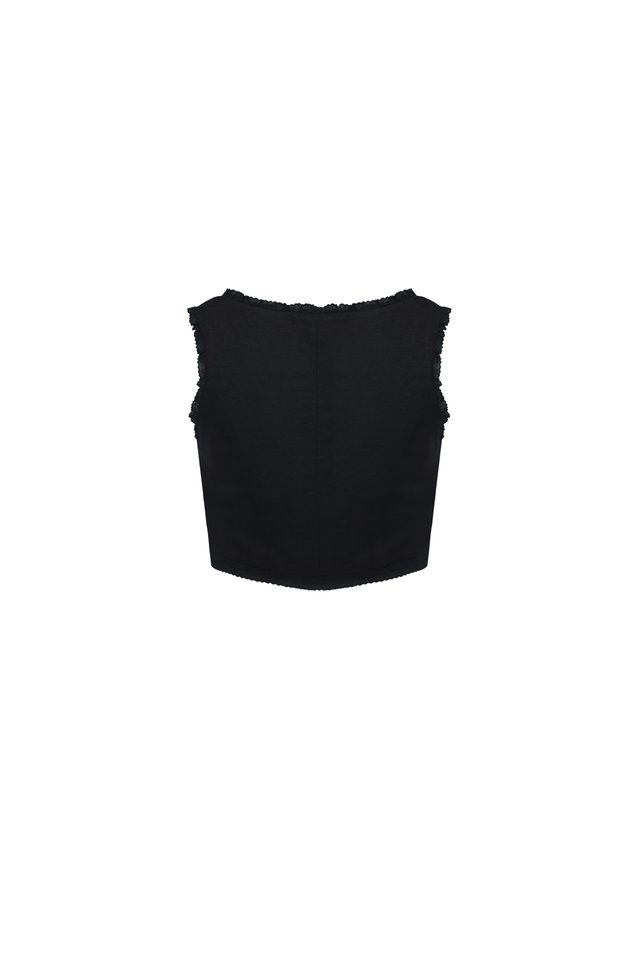TIE FRONT FRILL TOP 