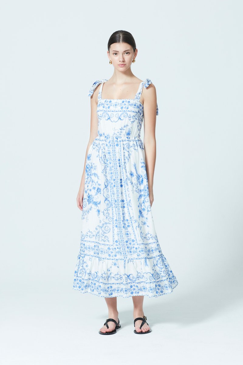 PRINTED TIERED DRESS | GG