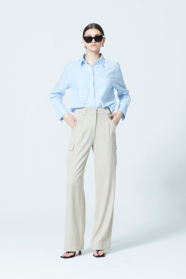 LENO WEAVES STRIPE SHIRT 