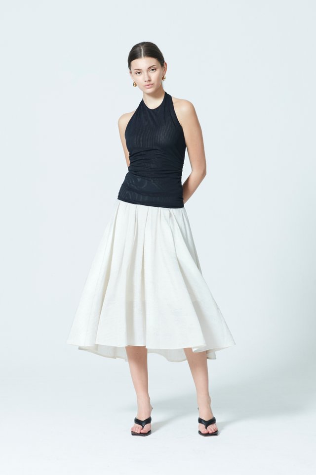 PLEATED MIDI SKIRT