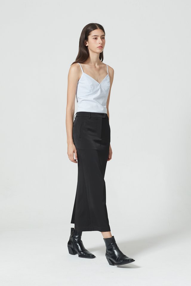 TAILORED SATIN SKIRT