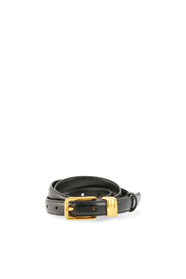 CROCODILE EFFECT LEATHER BELT