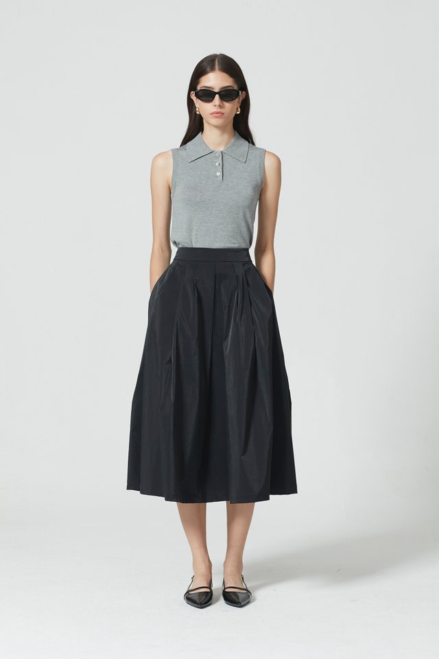 PLEATED MIDI SKIRT