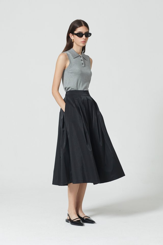 PLEATED MIDI SKIRT