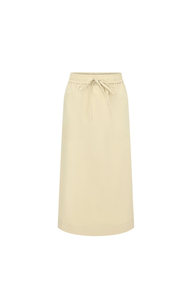 ELASTICATED MIDI SKIRT