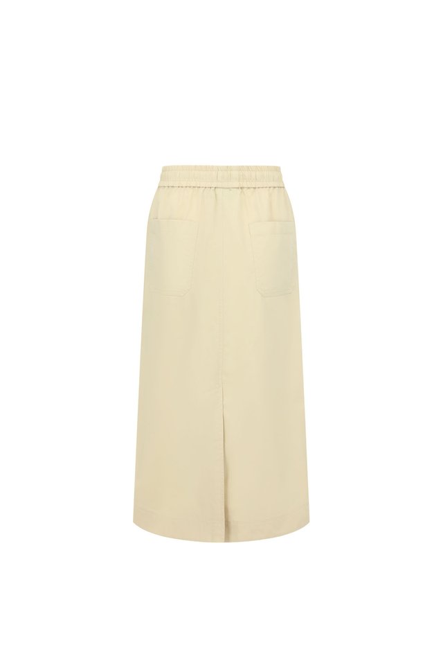 ELASTICATED MIDI SKIRT