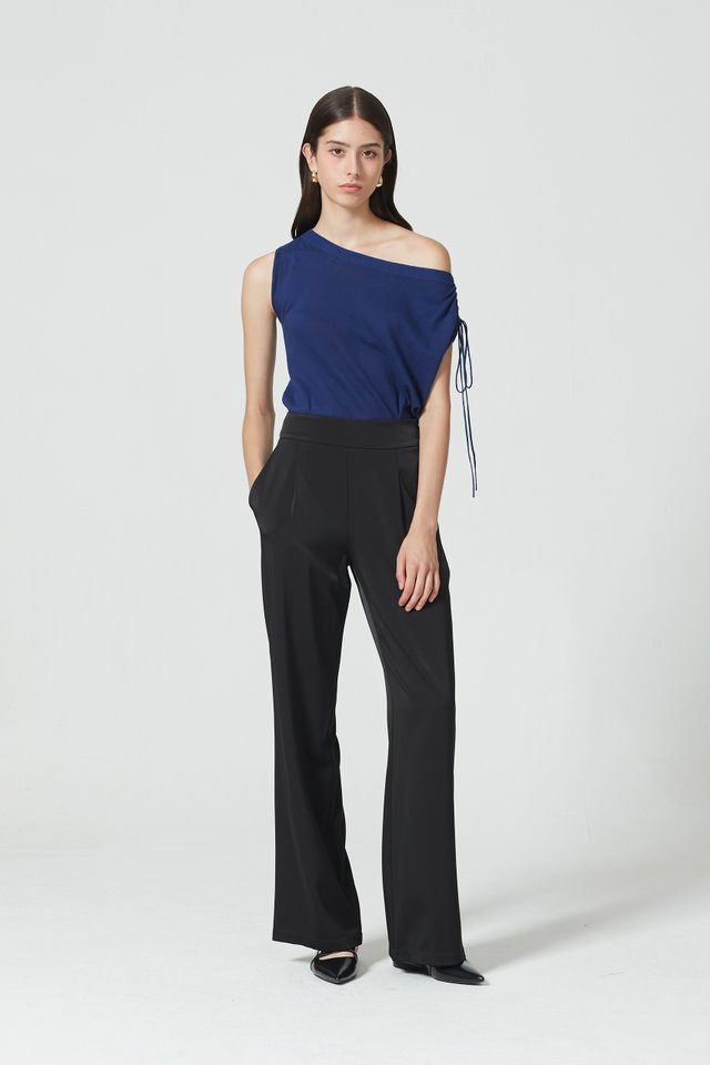 HIGH-WAIST SATIN PANTS 