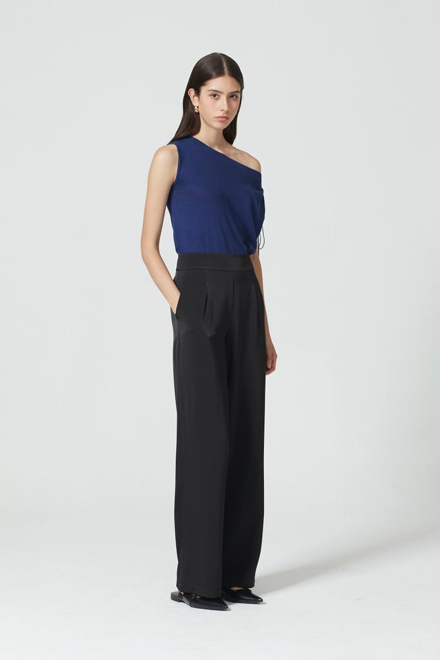 HIGH-WAIST SATIN PANTS 