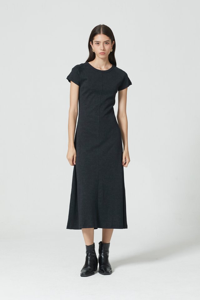 WASHED EFFECT RAGLAN DRESS 