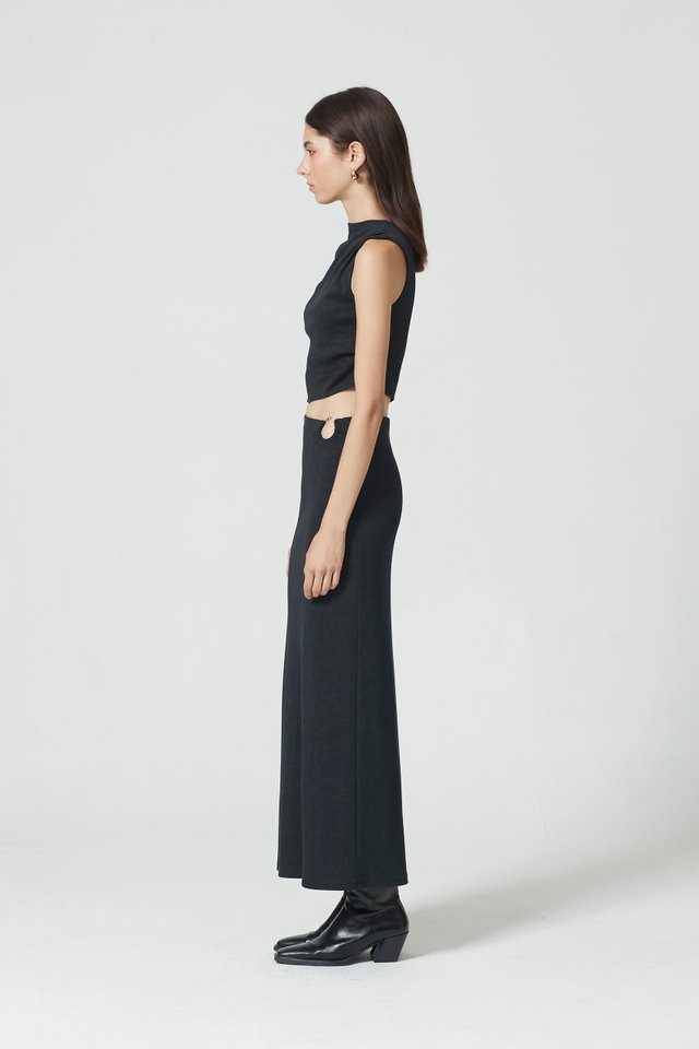 WASHED EFFECT MAXI SKIRT 