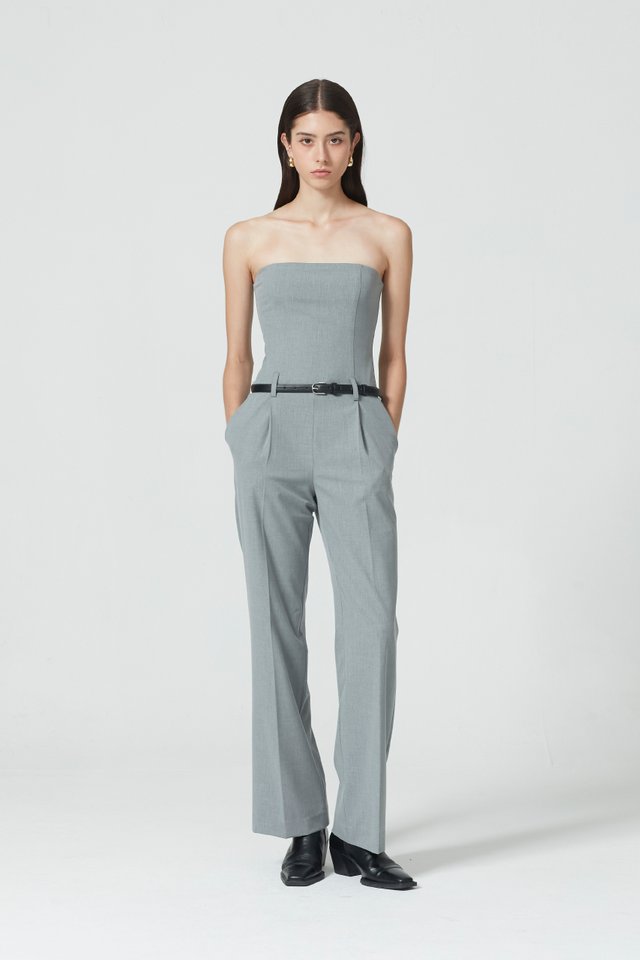 STRAPLESS WIDE LEG JUMPSUIT