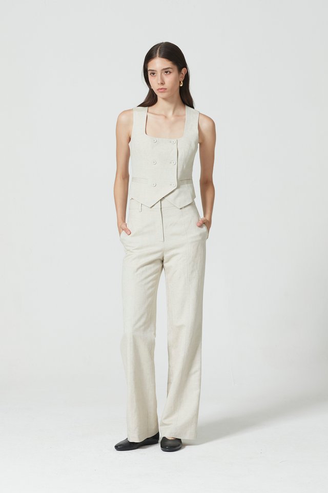 [PERFECT PAIRING] LINEN VEST & PANTS SET