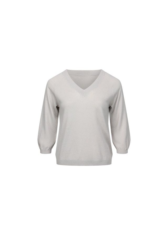 V-NECK LINEN BLEND KNIT TOP