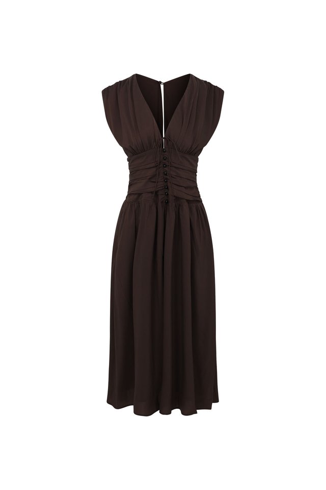 RUCHED MIDI DRESS