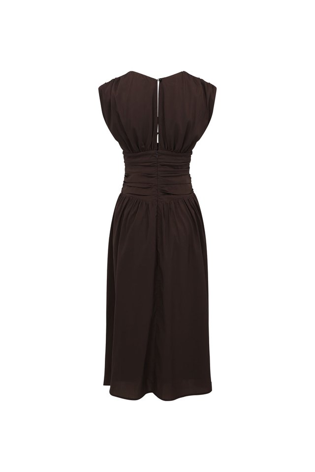 RUCHED MIDI DRESS