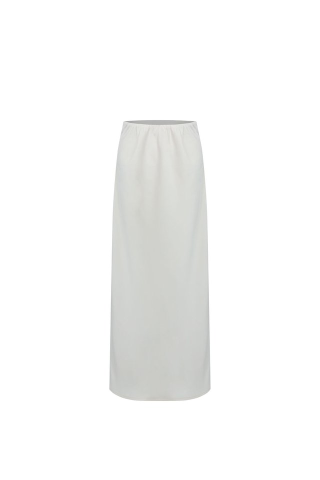 SIDE SLIT SATIN SKIRT