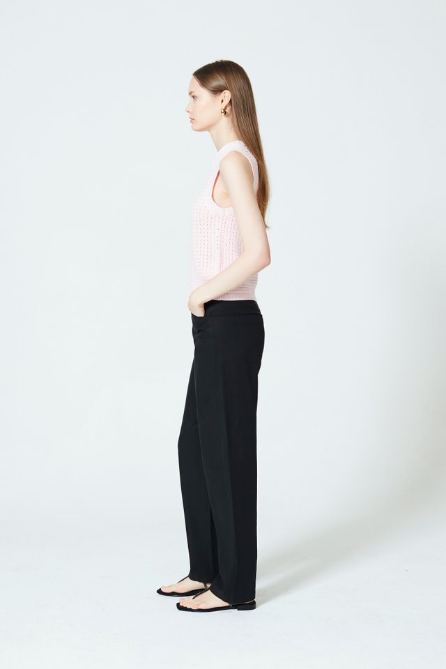 CONTRAST TRIM KNITTED TOP
