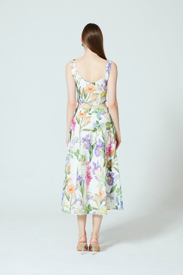 [PERFECT PAIRING] FLORAL TOP & SKIRT SET