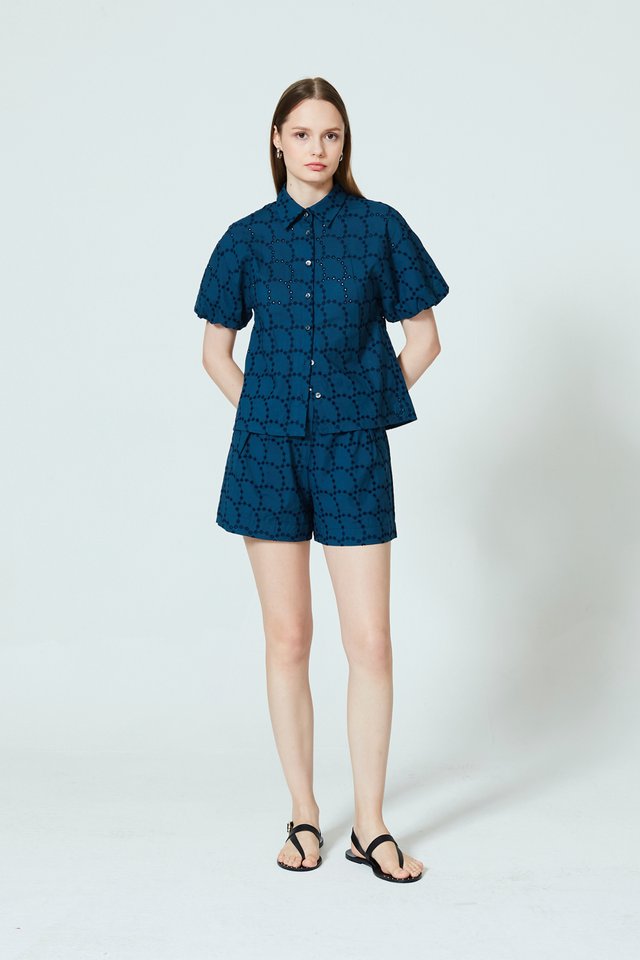 BRODERIE PUFF SLEEVE SHIRT