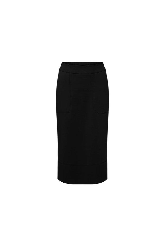 ELASTICATED BACK MIDI SKIRT