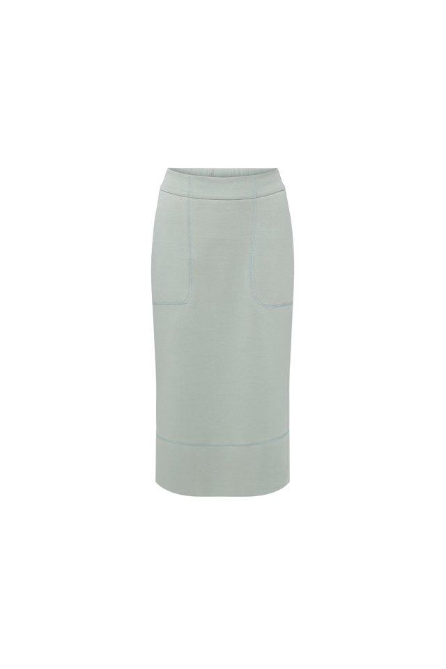 ELASTICATED BACK MIDI SKIRT