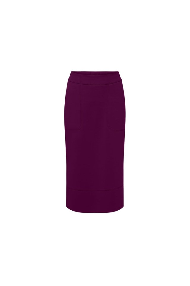 ELASTICATED BACK MIDI SKIRT