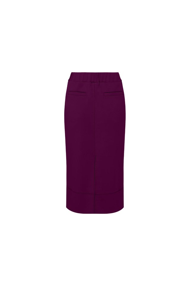 ELASTICATED BACK MIDI SKIRT