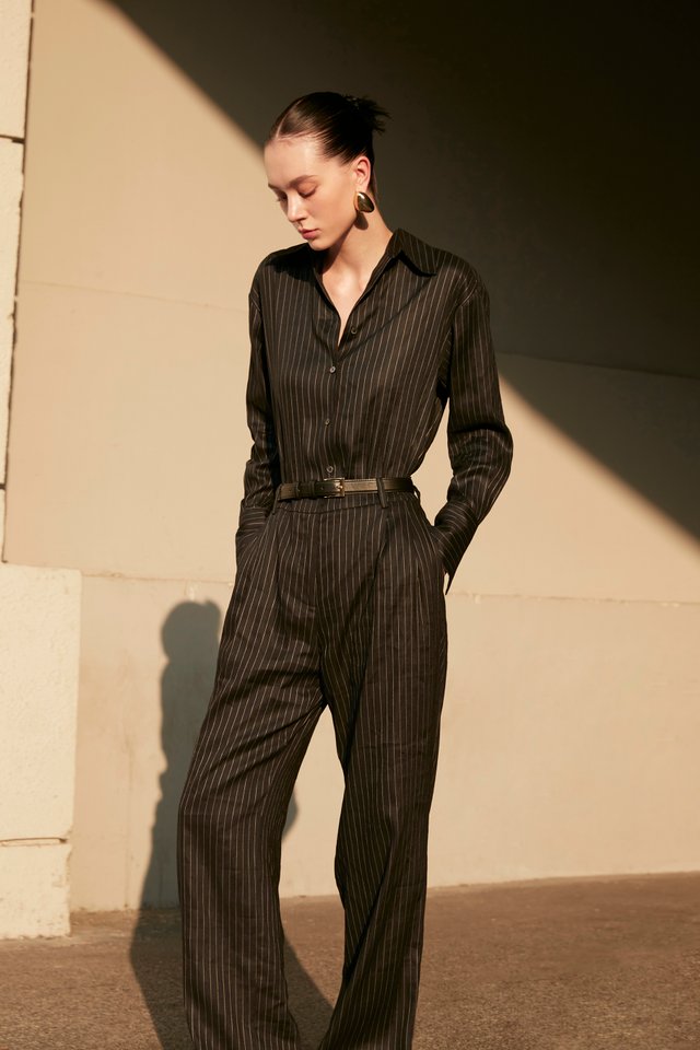 PINSTRIPE STRAIGHT PANTS