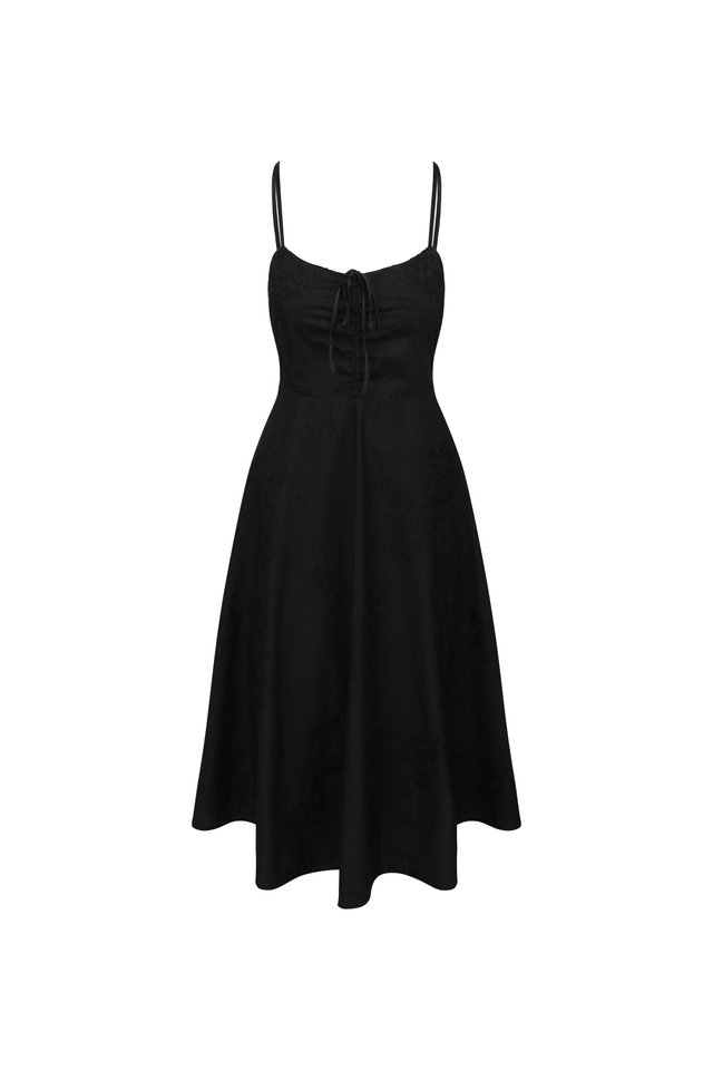 FRONT RUCHED MID DRESS