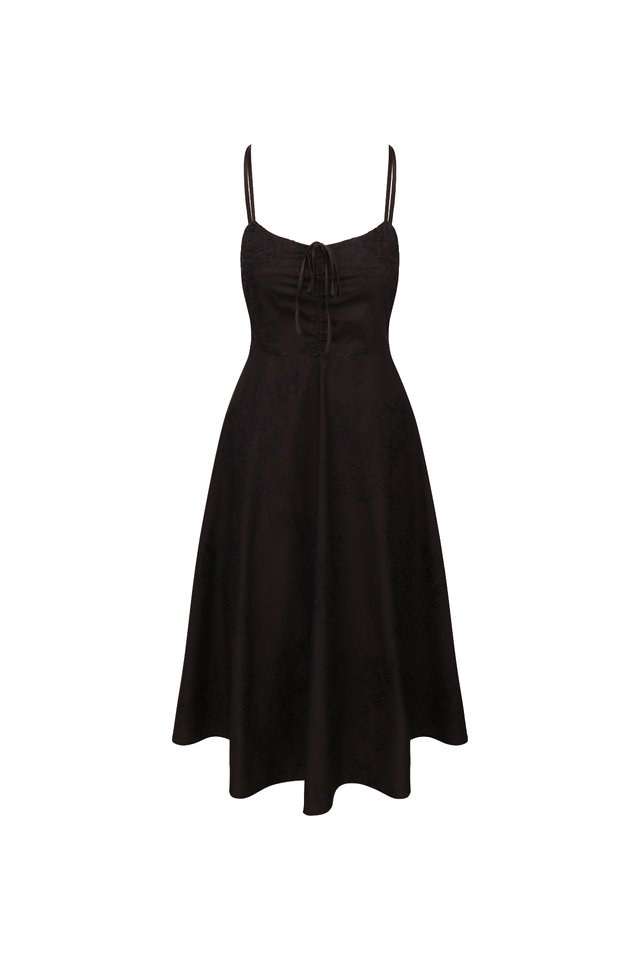 FRONT RUCHED MID DRESS