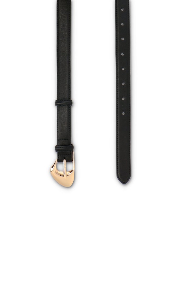 ELONGATED BUCKLE LEATHER BELT