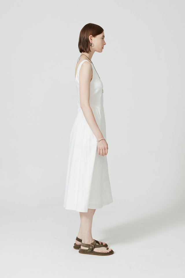 SCOOP BACK MIDI DRESS