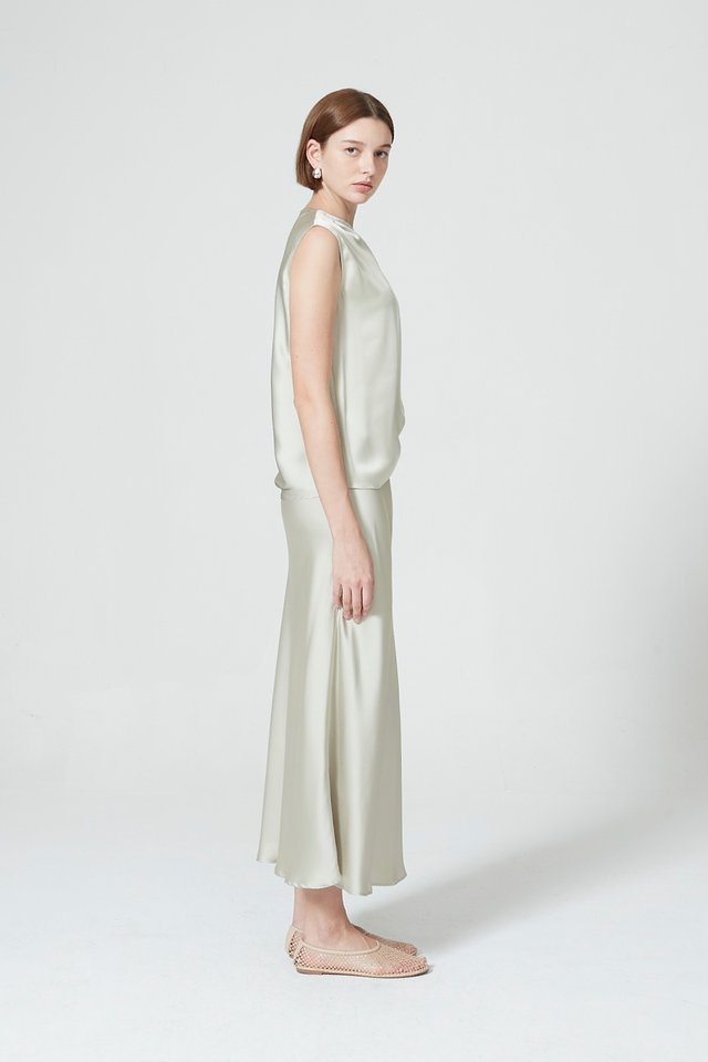 BIAS SATIN SKIRT