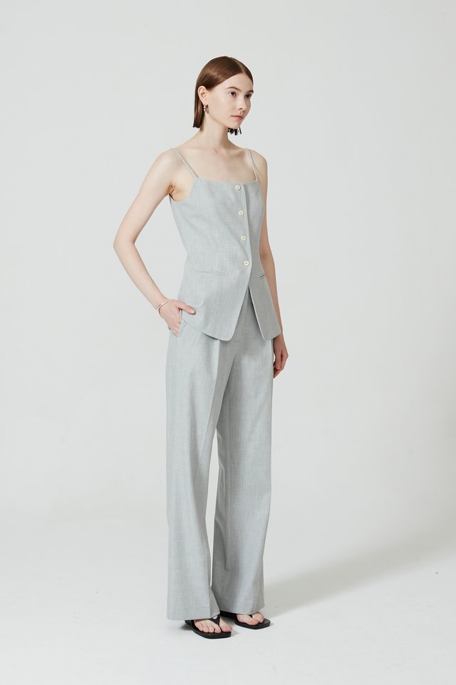 WIDE LEG PLEATED PANTS