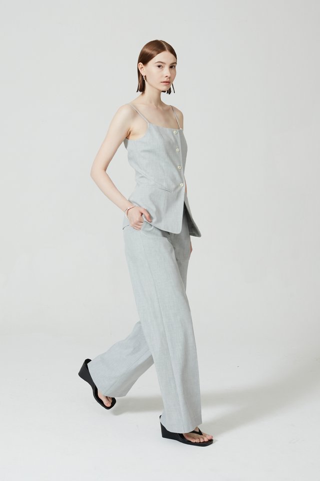 WIDE LEG PLEATED PANTS