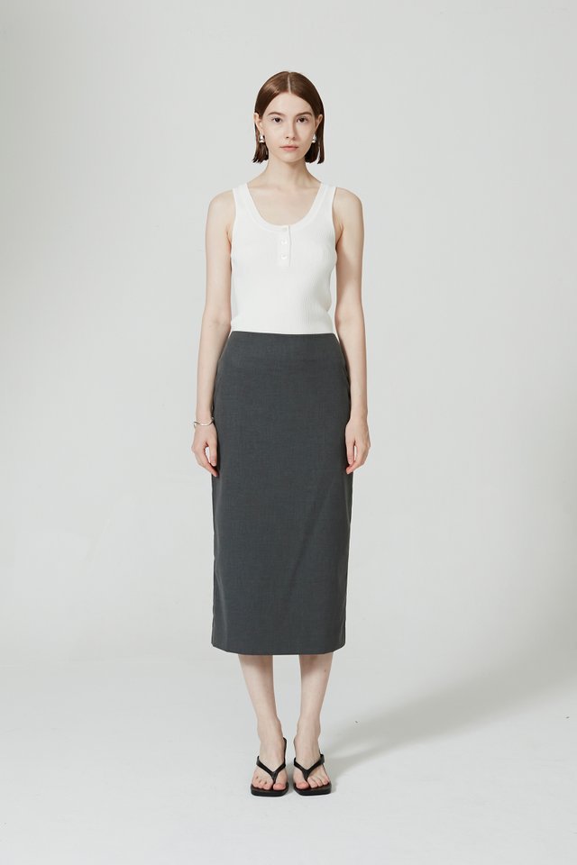 BUTTON FRONT TANK TOP
