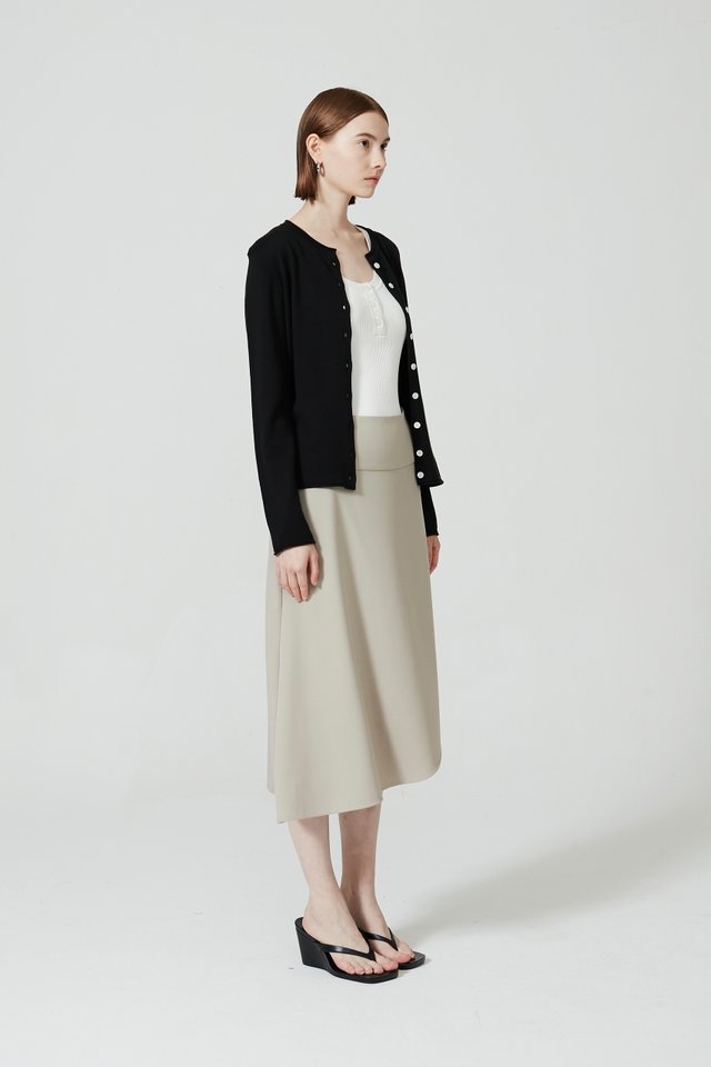 ROLLED EDGE KNIT CARDIGAN