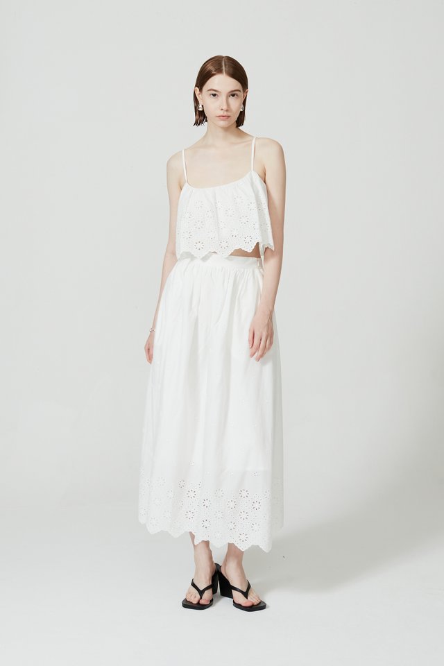 [PERFECT PAIRING] BRODERIE TOP & SKIRT SET