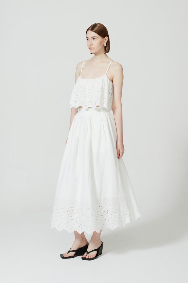 BRODERIE MAXI SKIRT