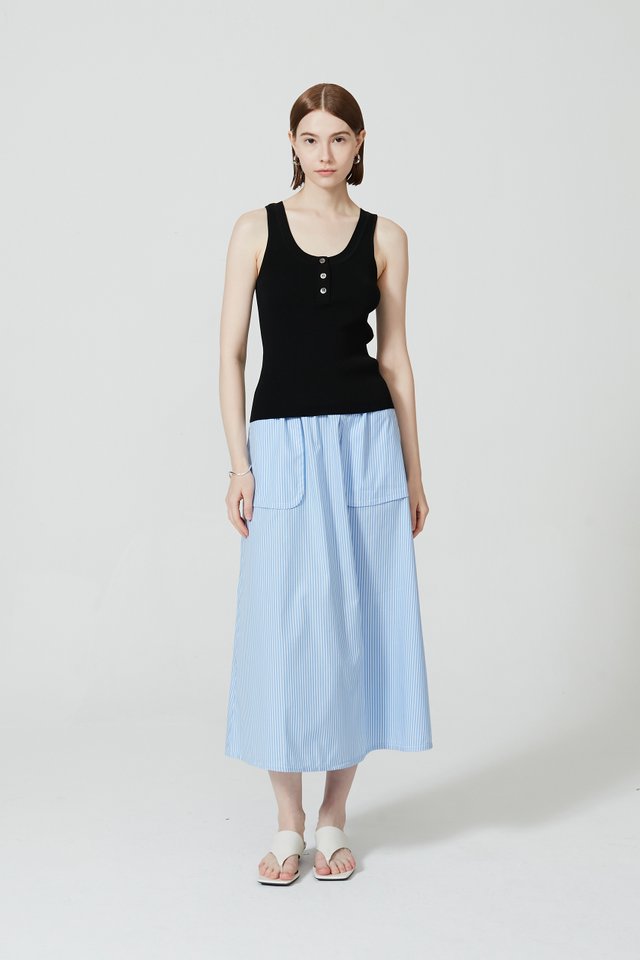 COTTON STRIPED SKIRT