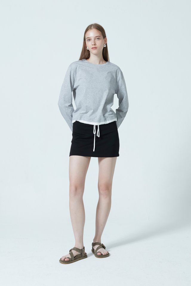 LONG SLEEVE DRAWSTRING TEE