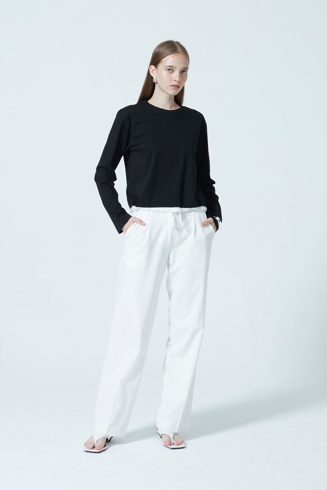 LONG SLEEVE DRAWSTRING TEE