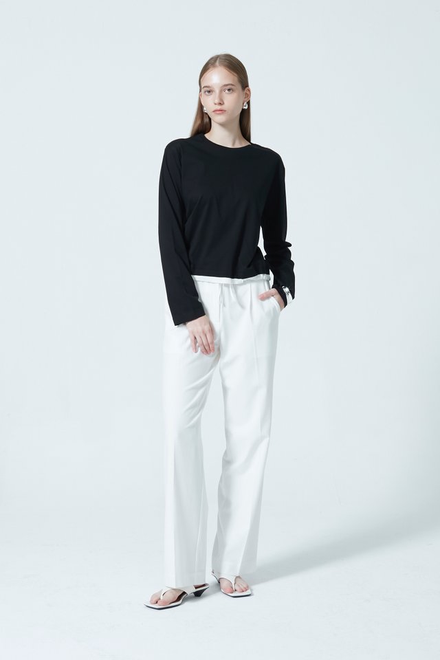 LONG SLEEVE DRAWSTRING TEE