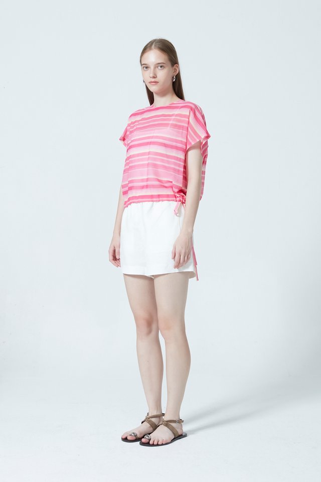 BOXY STRIPED TOP WITH INNER TOP
