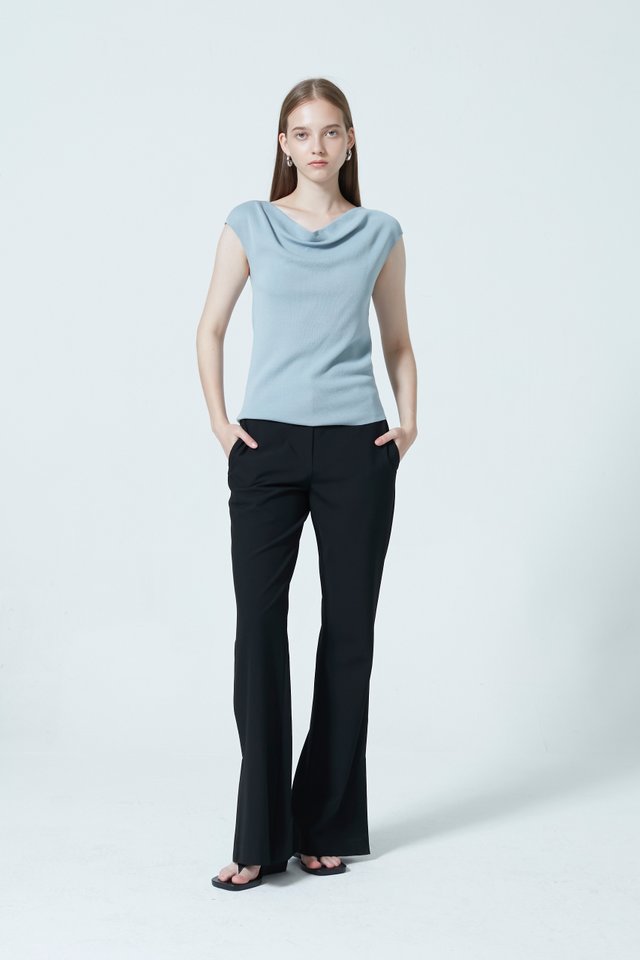 COWL NECK KNIT TOP